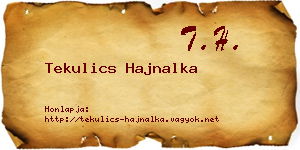 Tekulics Hajnalka névjegykártya
